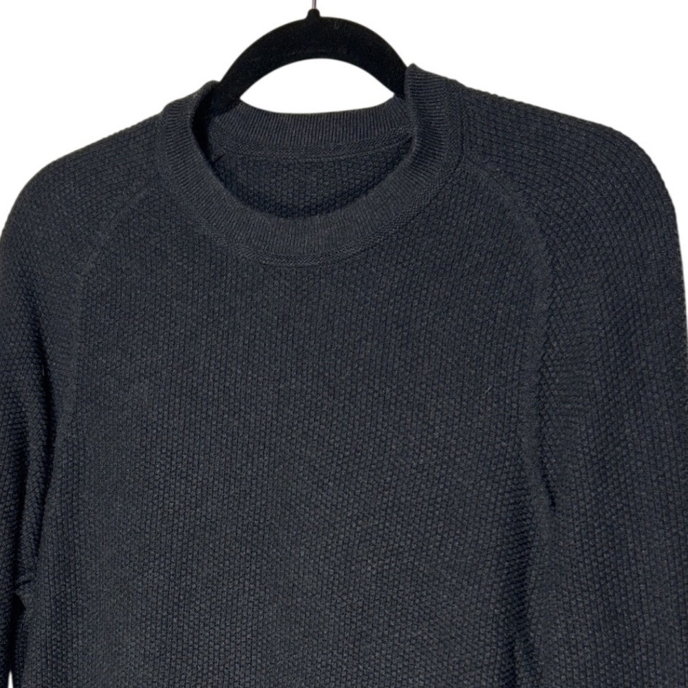 Lululemon Textured Knit Crewneck Sweater Heathered Black Sz M Retail: $128